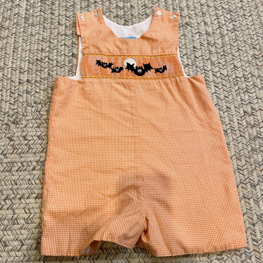 Claire and Charlie smocked Halloween jumper 24mon